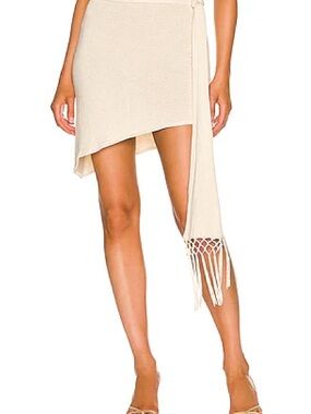 Savannah morrow novia xxs Asymmetrical Cream Fringe Wrap Skirt - Women's